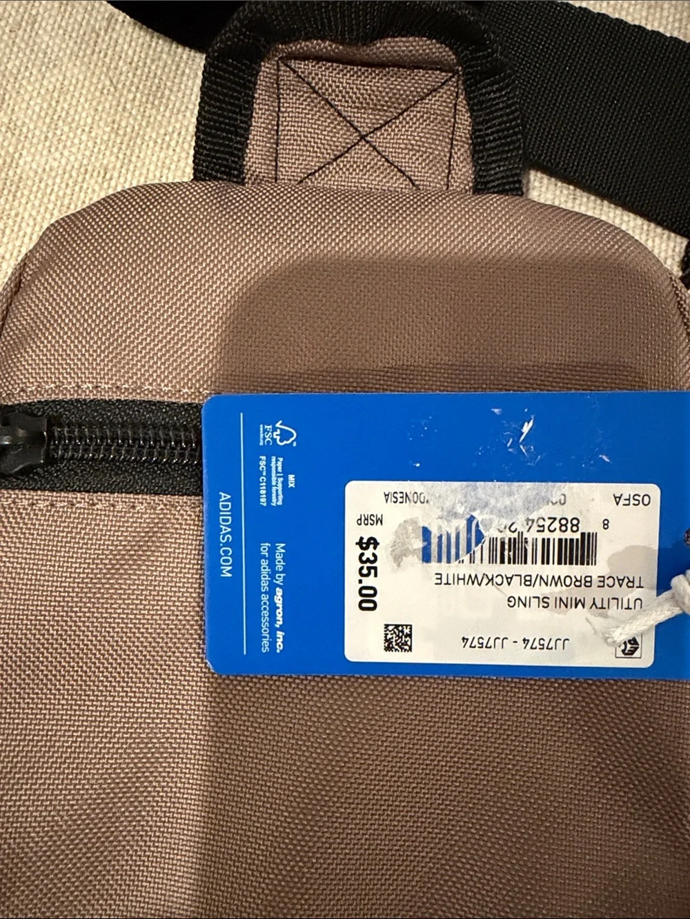 ADIDAS Brown Originals Utility Mini Sling Bag/NWT